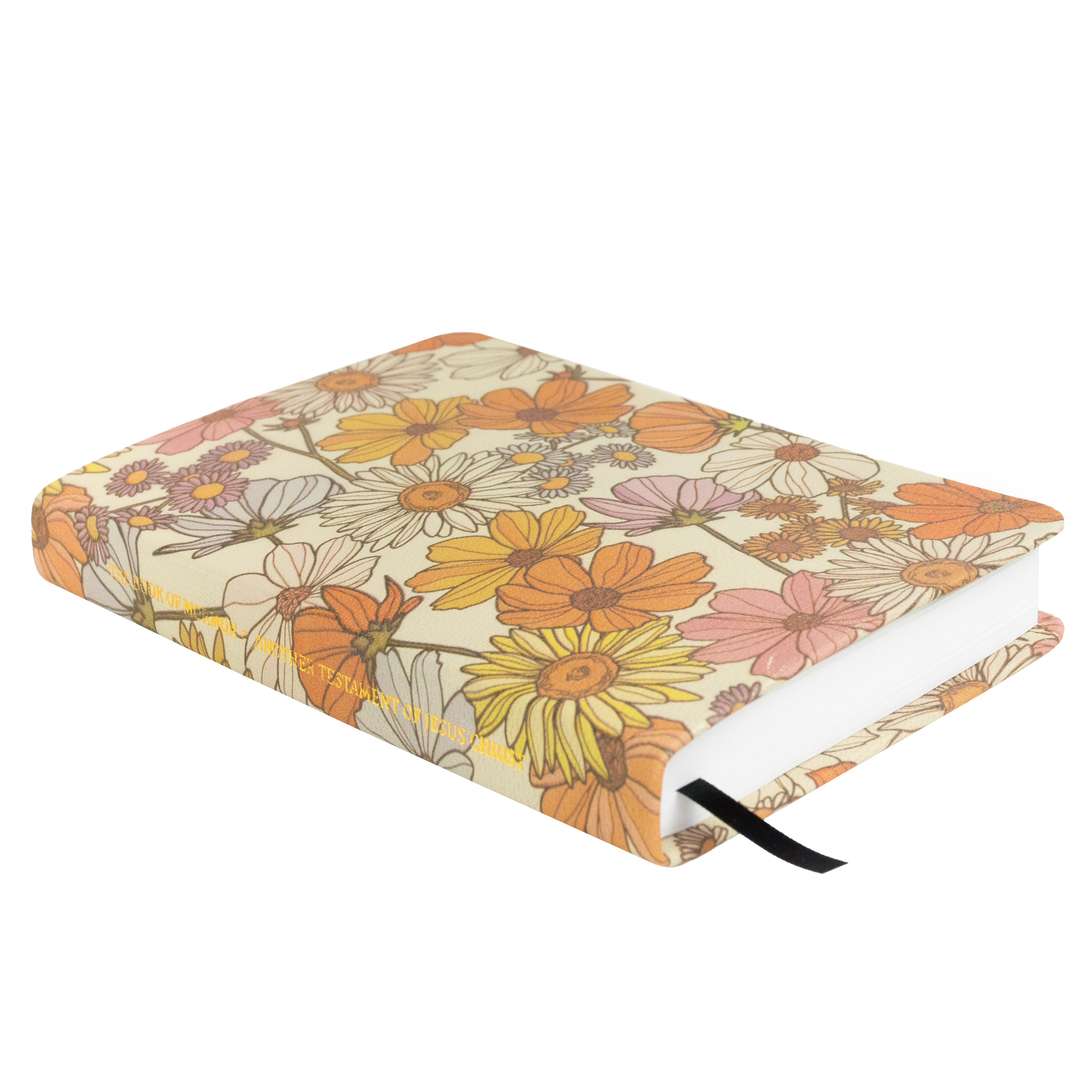 Hand-Bound Genuine Leather Book of Mormon - Boho Bloom - LDP-HB-PBM-BNE-BB