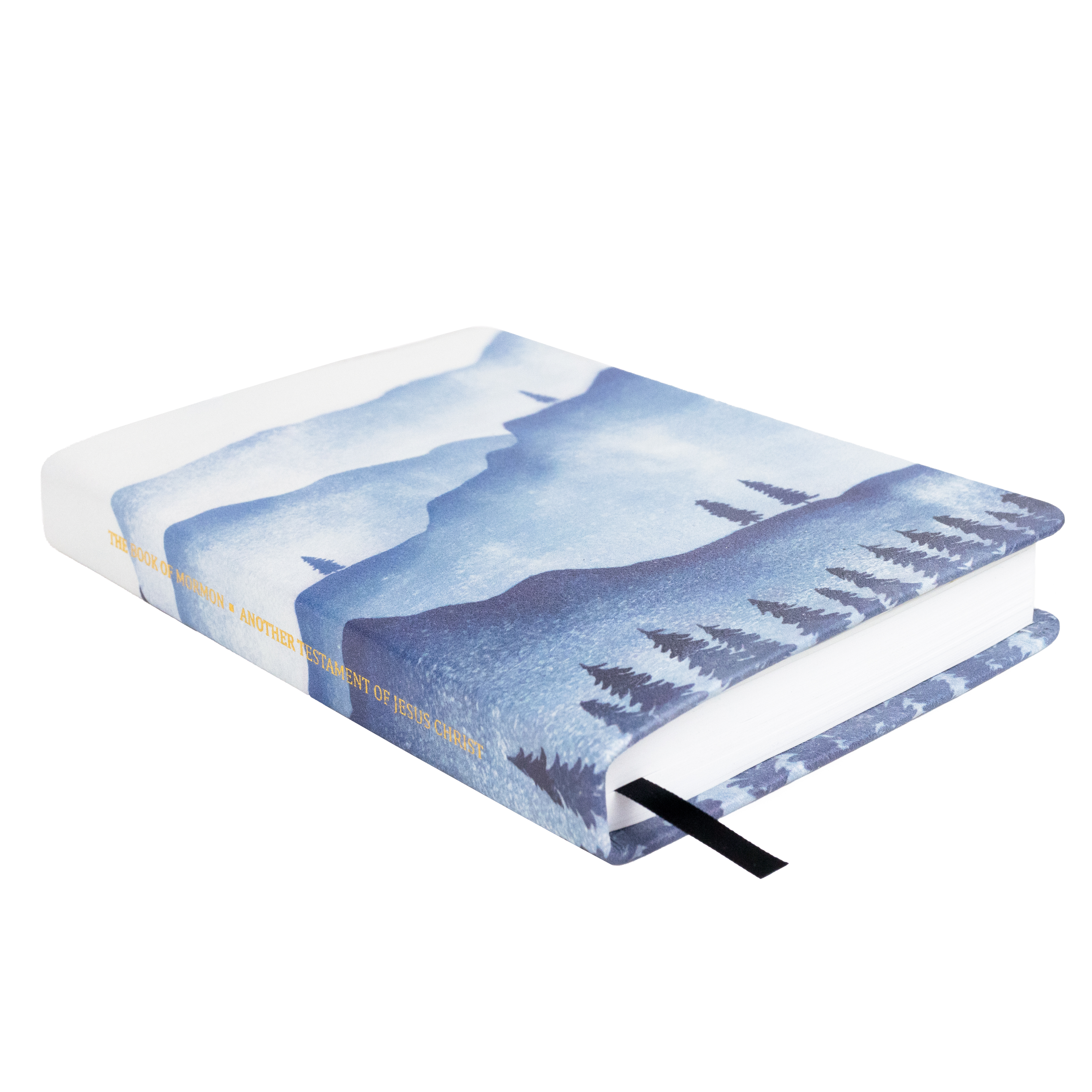 Hand-Bound Genuine Leather Book of Mormon - Mountain Mists - LDP-HB-PBM-WHT-MTM