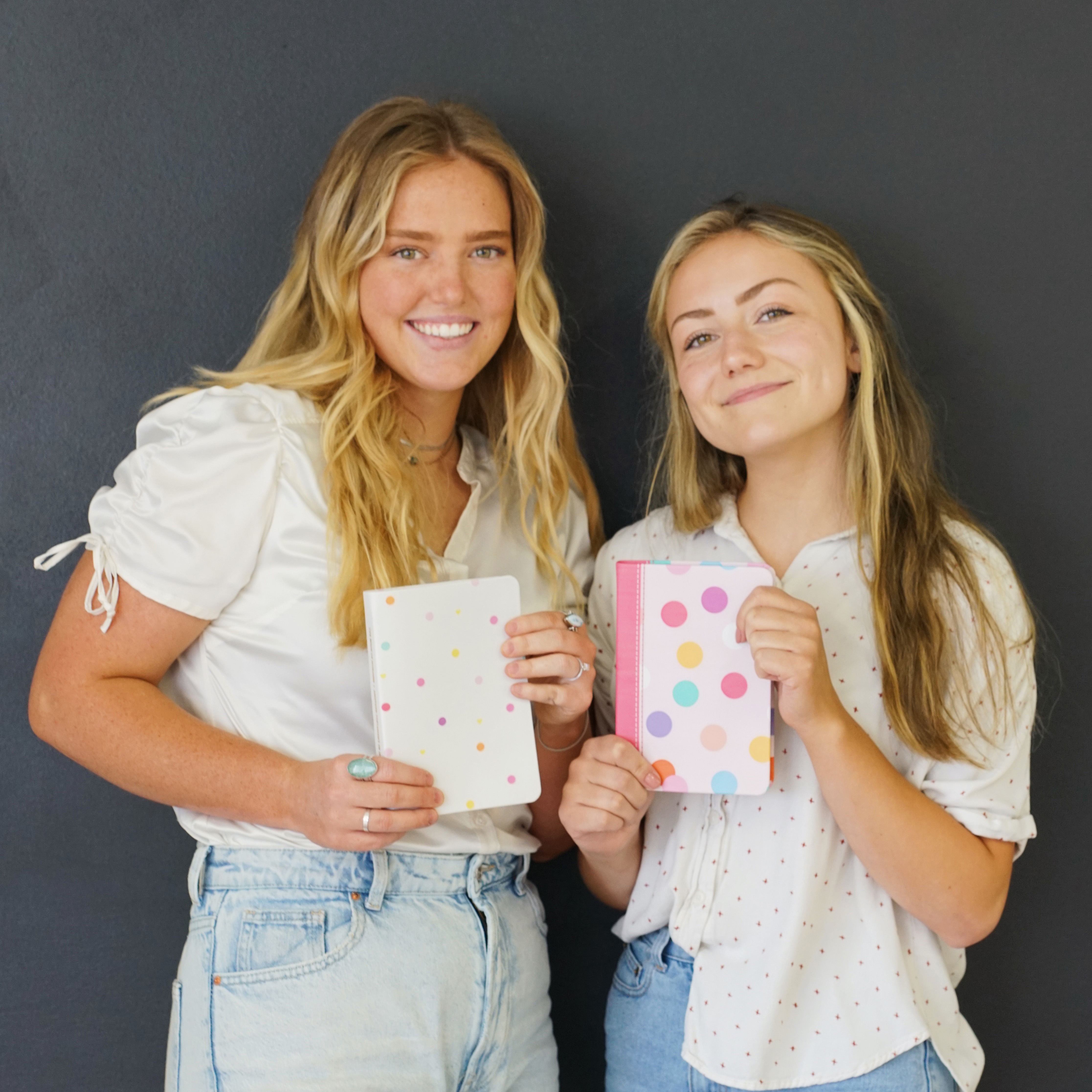 Hand-Bound Genuine Leather Book of Mormon - Polka Dot Party - LDP-HB-PBM-WHT-PDP