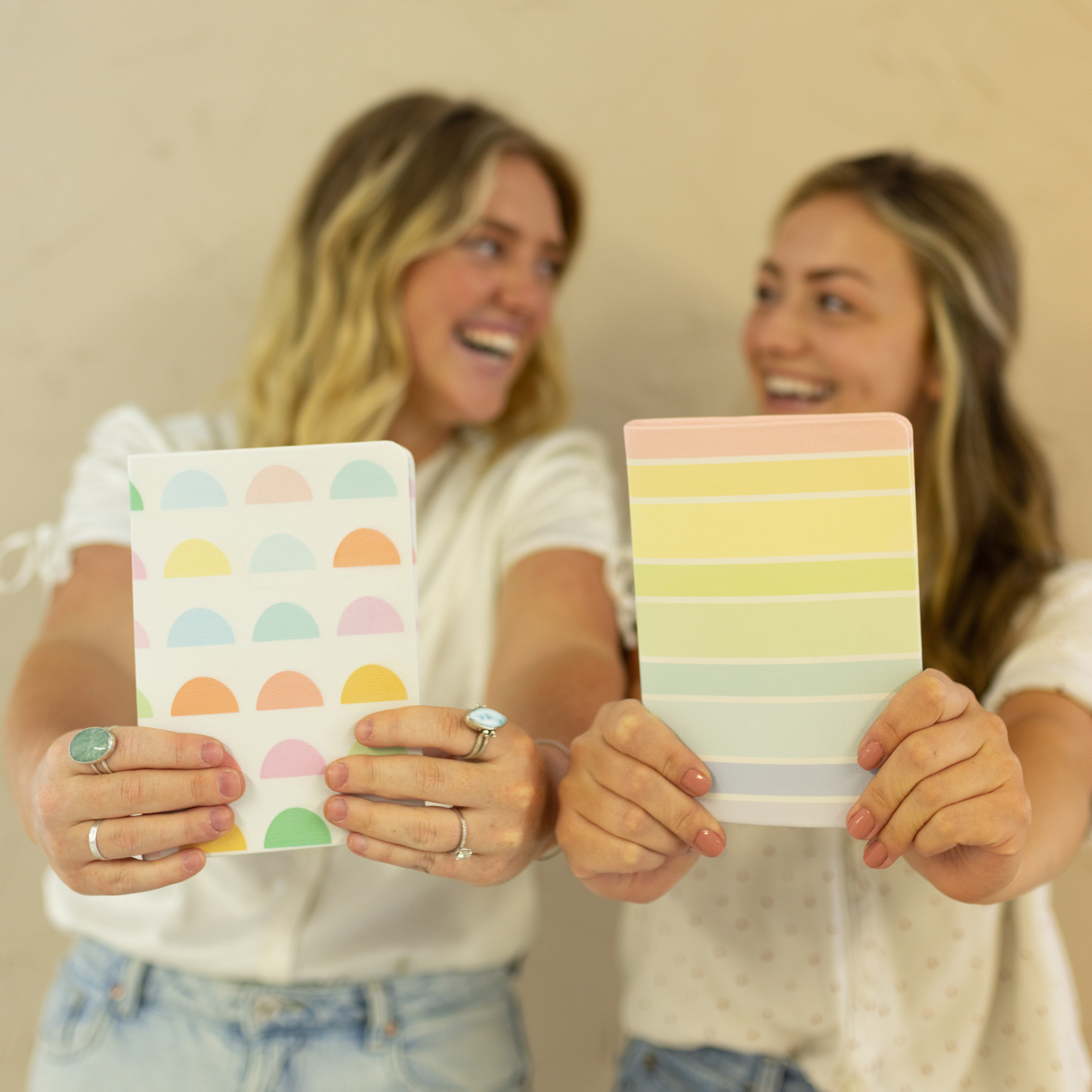 Hand-Bound Genuine Leather Book of Mormon - Sherbet Rainbow - LDP-HB-PBM-WHT-SR