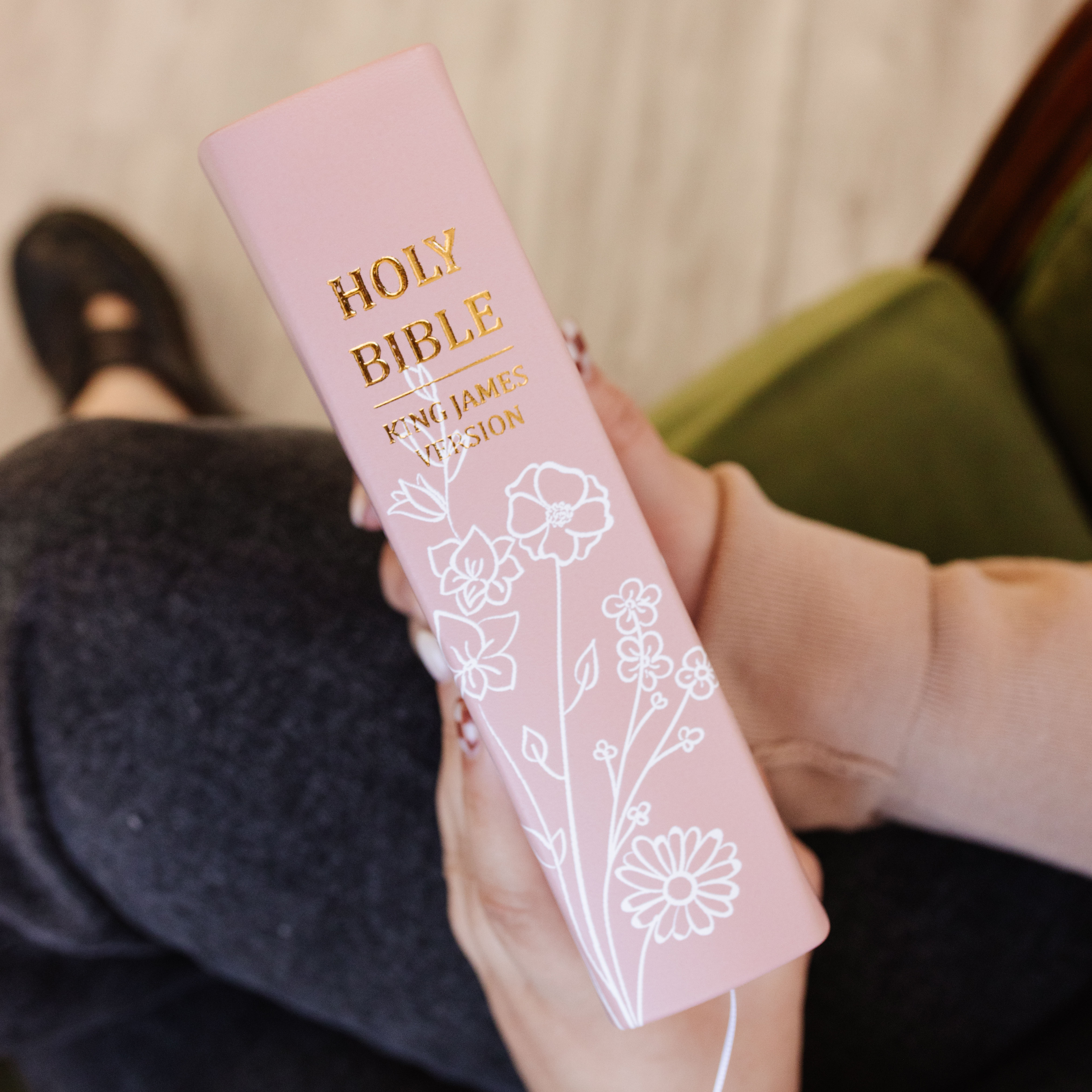 Hand-Bound Genuine Leather Bible - Wildflower Meadow (29 Colors) - LDP-HB-PRB-WM