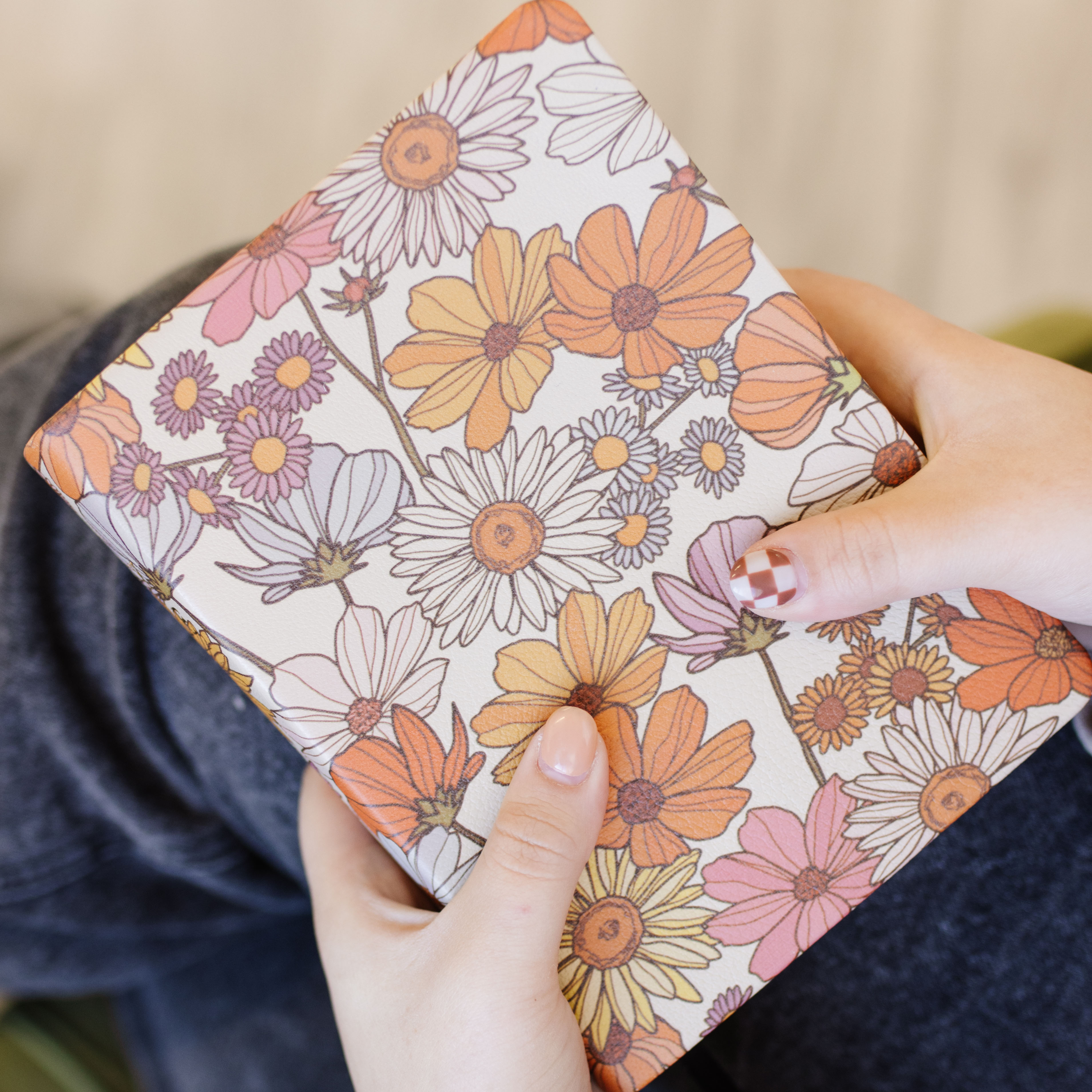 Hand-Bound Genuine Leather Bible - Boho Bloom - LDP-HB-PRB-BNE-BB