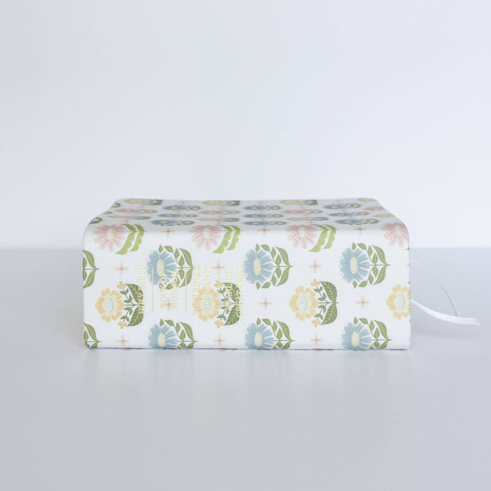 Hand-Bound Genuine Leather Quad - Folkart Floral - LDP-HB-PRQ-WHT-FLK