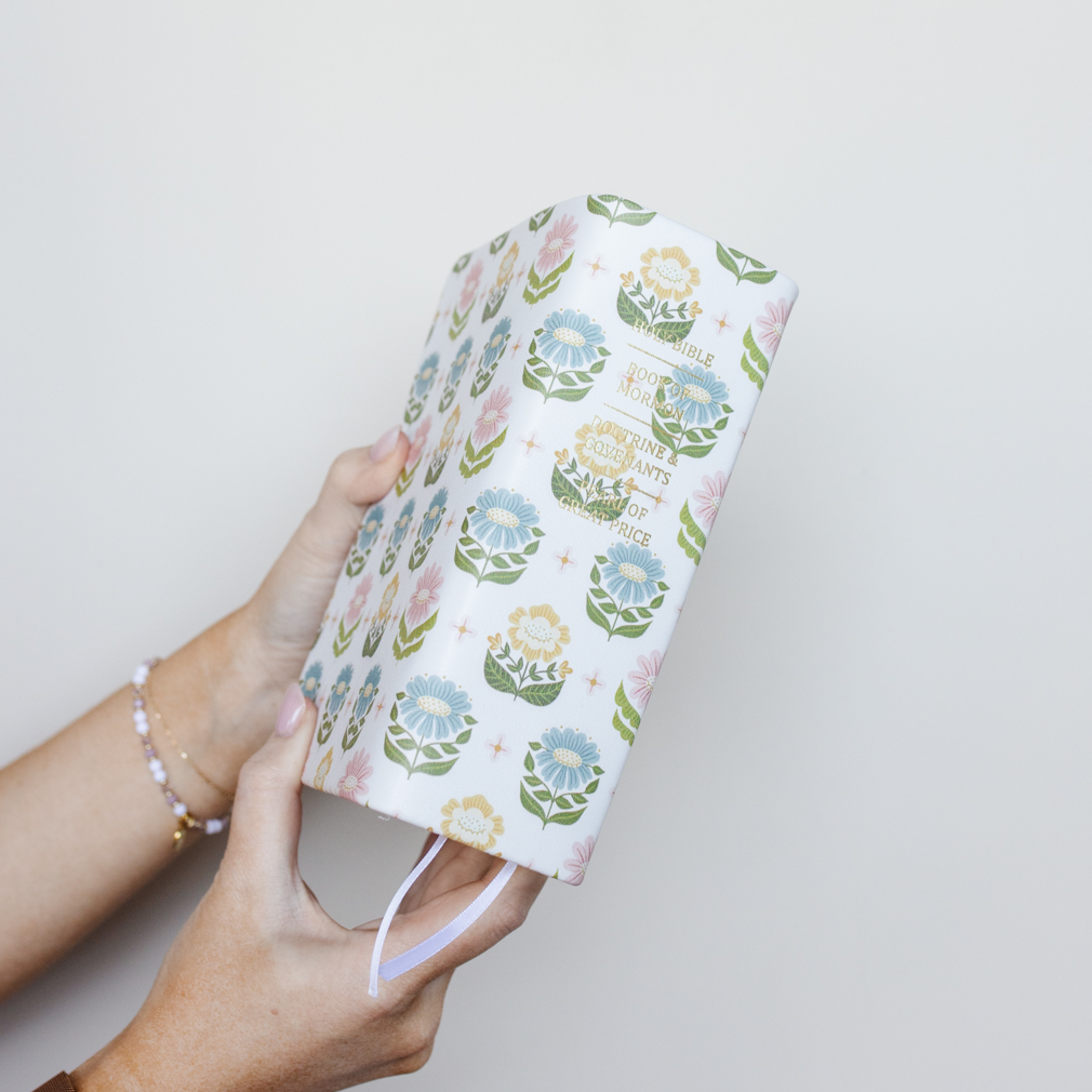 Hand-Bound Genuine Leather Quad - Folkart Floral - LDP-HB-PRQ-WHT-FLK