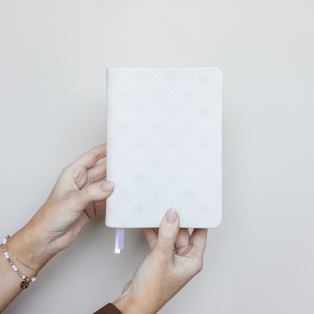 Hand-Bound Genuine Leather Quad - Geo Floral - LDP-HB-PRQ-WHT-GFL