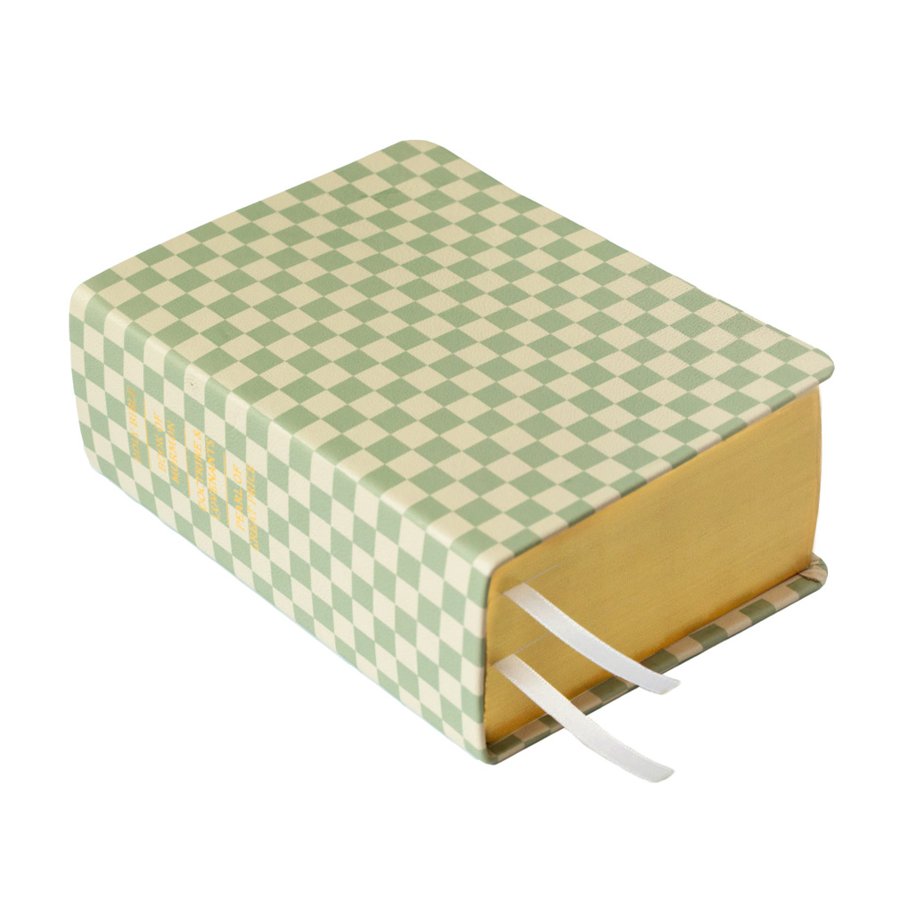 Hand-Bound Genuine Leather Quad - Sage Checkers - LDP-HB-PRQ-BNE-SCH