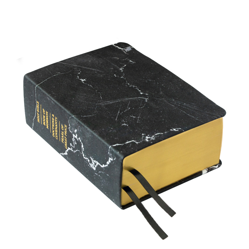 Hand-Bound Genuine Leather Quad - Marquina Marble - LDP-HB-PRQ-WHT-MM
