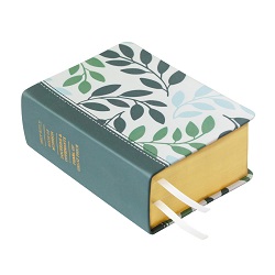 Hand-Bound Genuine Leather Quad - Olive Branch green scriptures, green pattern, green pattern scriptures, pattern scriptures, patterned scriptures, leaf scriptures, leaf pattern