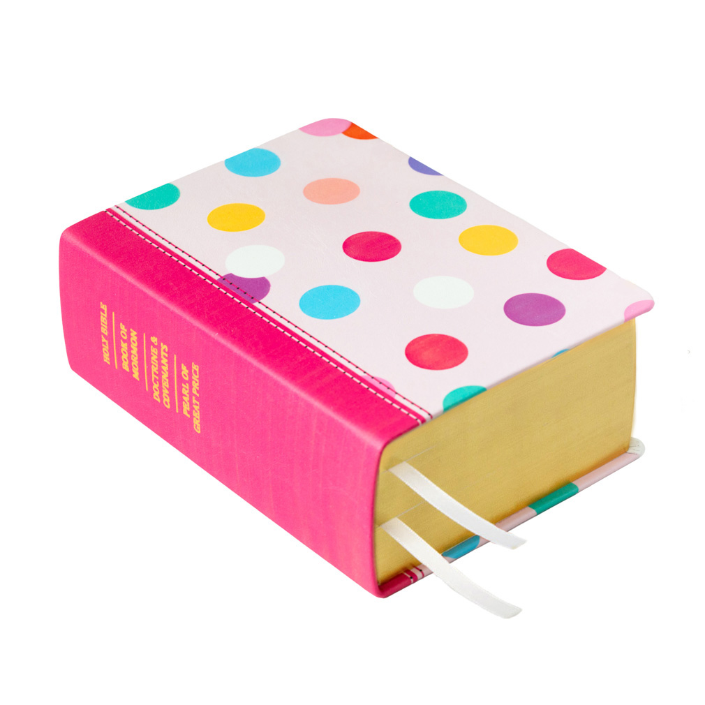 Hand-Bound Genuine Leather Triple - Polka Dot Party - LDP-HB-PRT-WHT-PDP