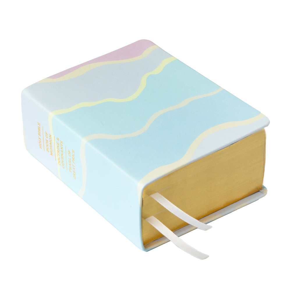 Hand-Bound Genuine Leather Quad - Pastel Geode - LDP-HB-PRQ-WHT-PG