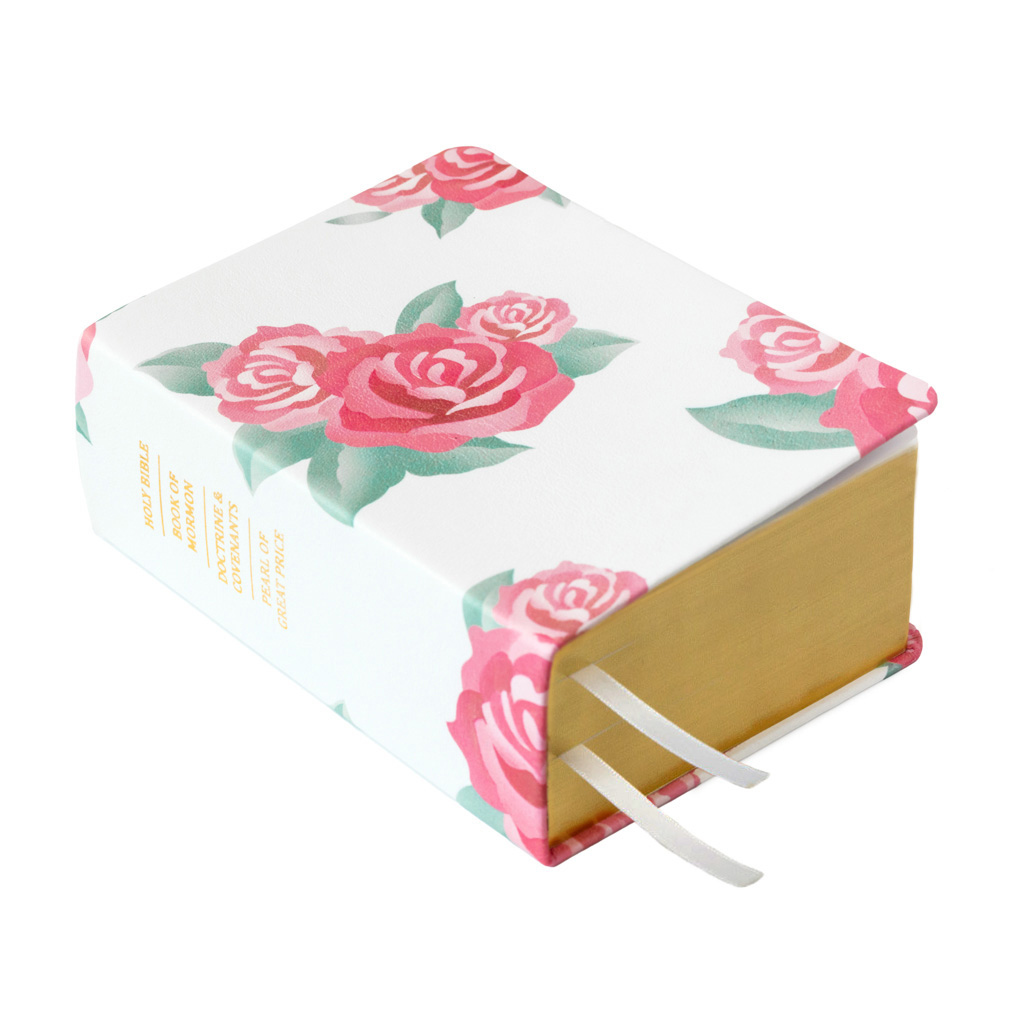 Hand-Bound Genuine Leather Quad - Rose Garden - LDP-HB-PRQ-WHT-RG
