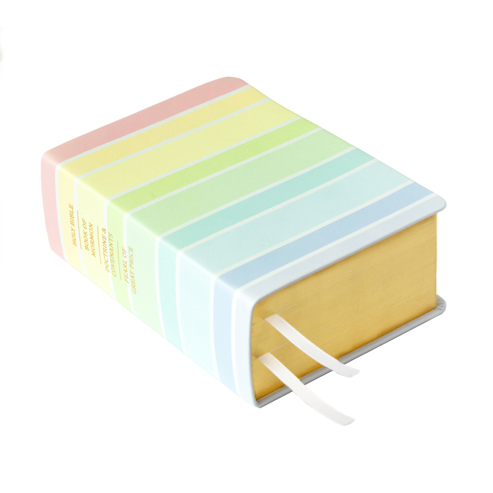 Hand-Bound Genuine Leather Quad - Sherbet Rainbow - LDP-HB-PRQ-WHT-SR