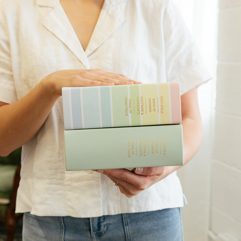 Hand-Bound Genuine Leather Quad - Sherbet Rainbow - LDP-HB-PRQ-WHT-SR