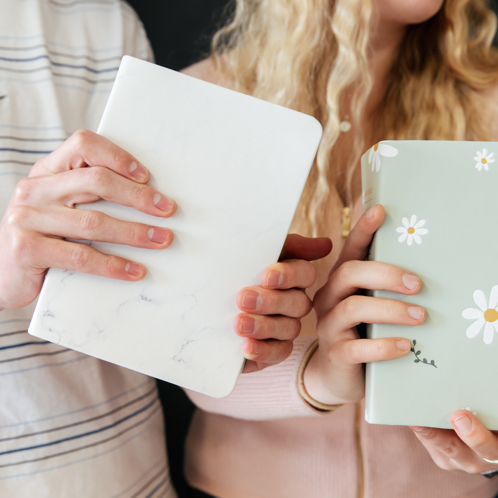 Hand-Bound Genuine Leather Triple - Carrara Marble - LDP-HB-PRT-WHT-CM