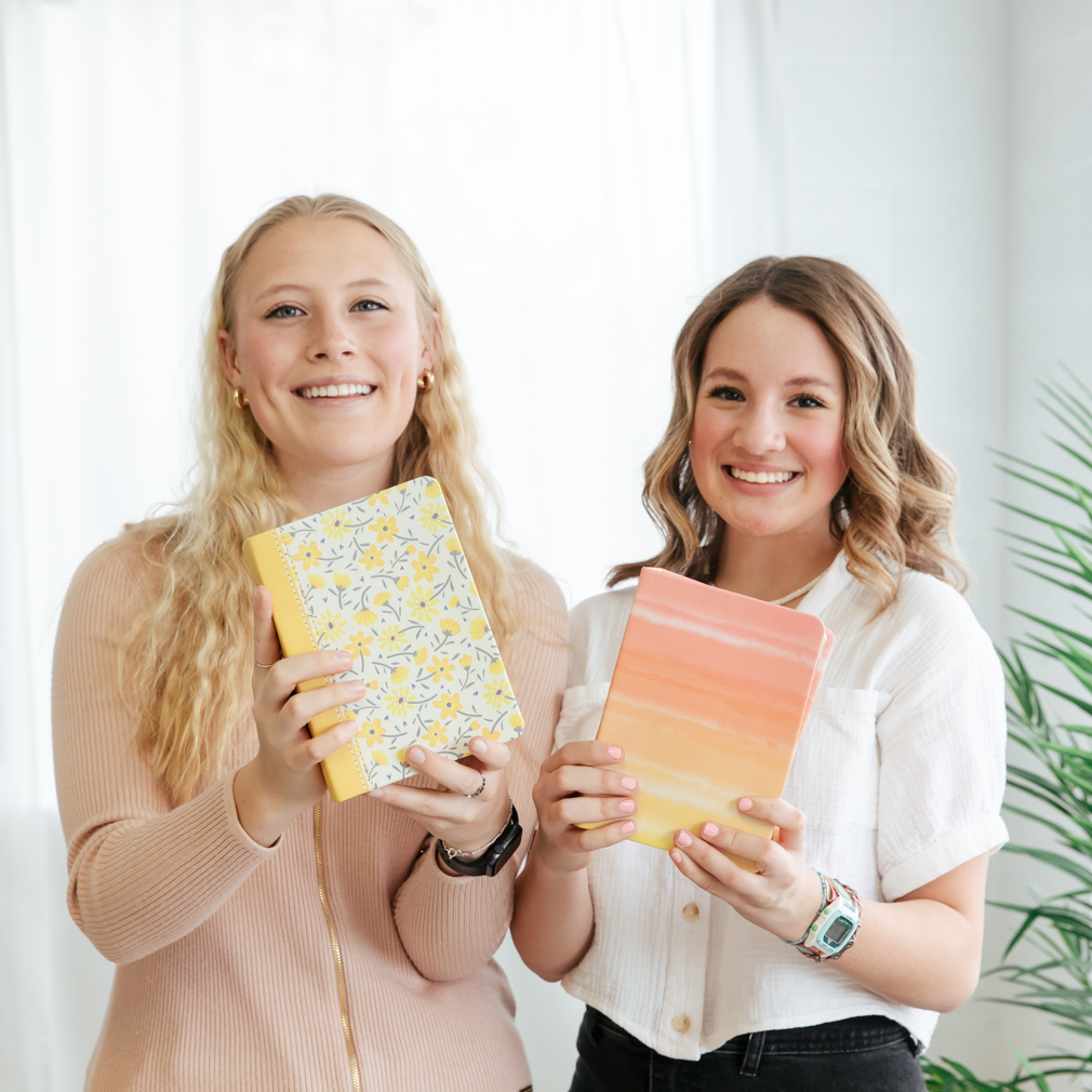 Hand-Bound Genuine Leather Quad - Sorbet Sunset - LDP-HB-PRQ-WHT-SS