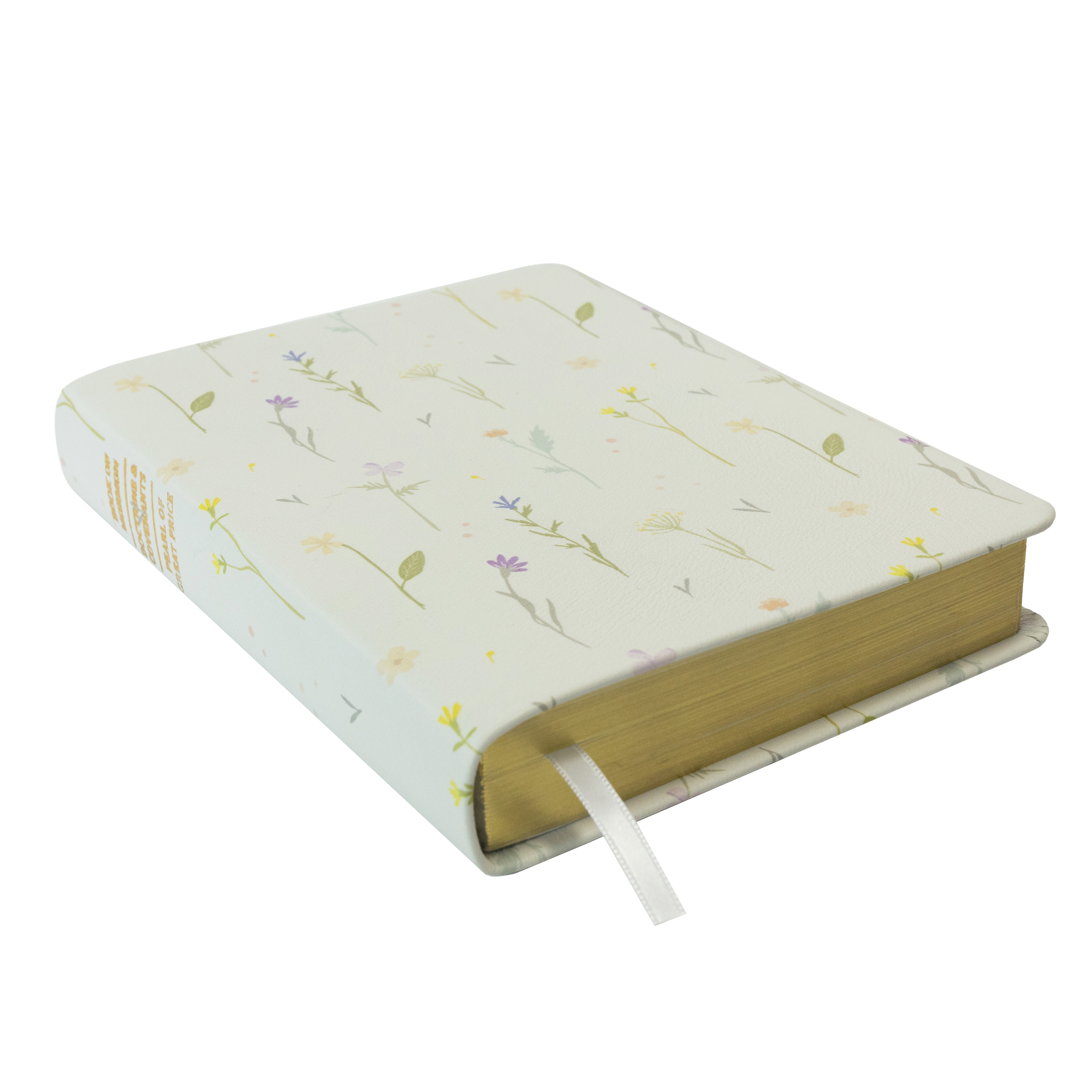 Hand-Bound Genuine Leather Triple - Farmhouse Flowers flowers, flower scriptures, flower pattern, farmhouse pattern, farmhouse scriptures, pattern scriptures, patterned scriptures, cottagecore, lds scriptures, scriptures