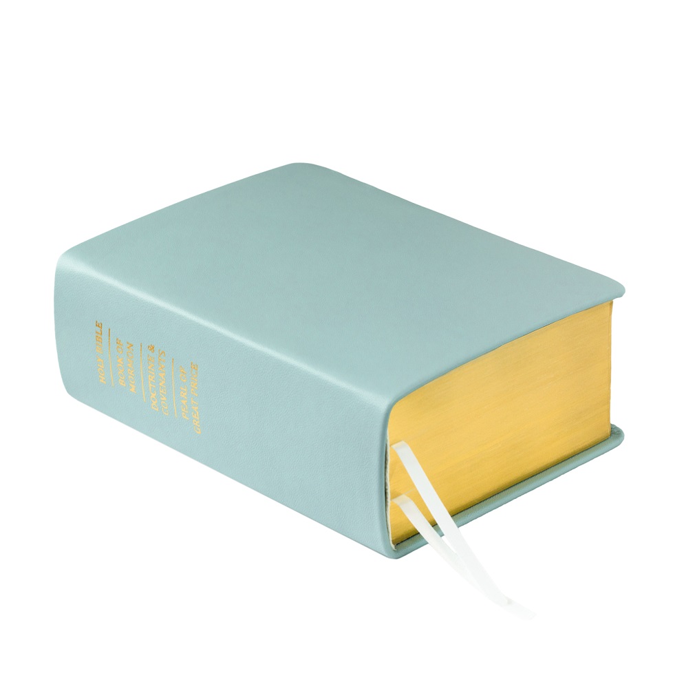 Pre-Made Hand-Bound Genuine Leather Quad - Baby Blue - LDP-HB-RQ-BBL-PM
