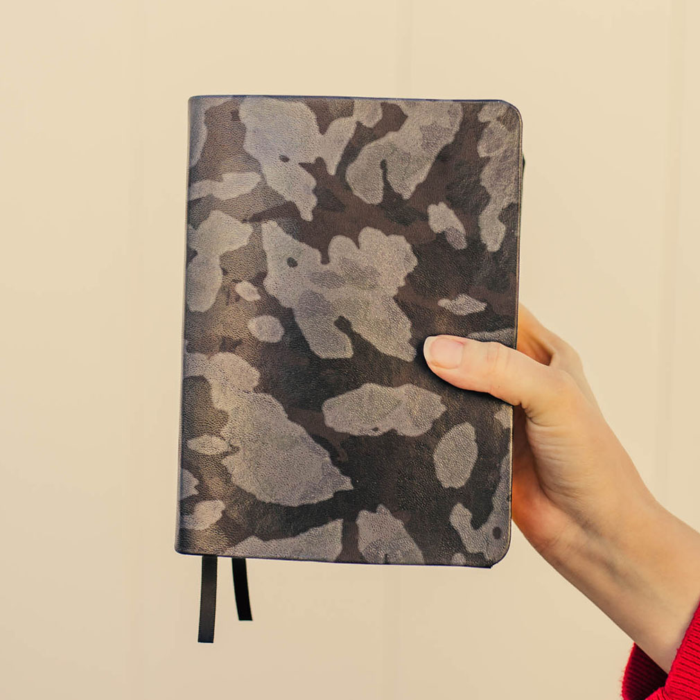 Hand-Bound Genuine Leather Quad - Black Camo - LDP-HB-RQ-BCAMO
