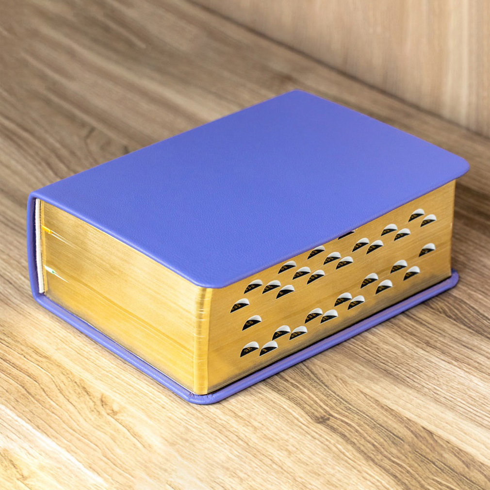 Hand-Bound Genuine Leather Quad - Medium Blue - LDP-HB-RQ-MBL