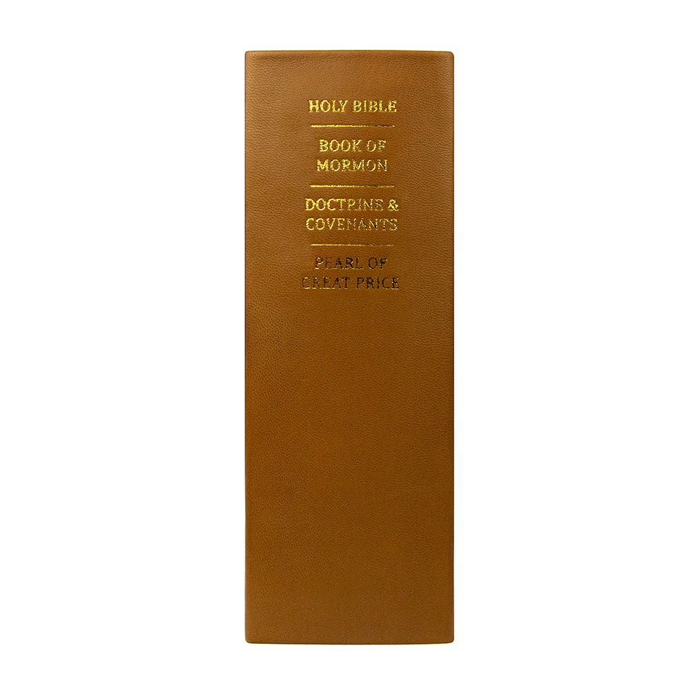Hand-Bound Genuine Leather Quad - Caramel Brown - LDP-HB-RQ-CBR