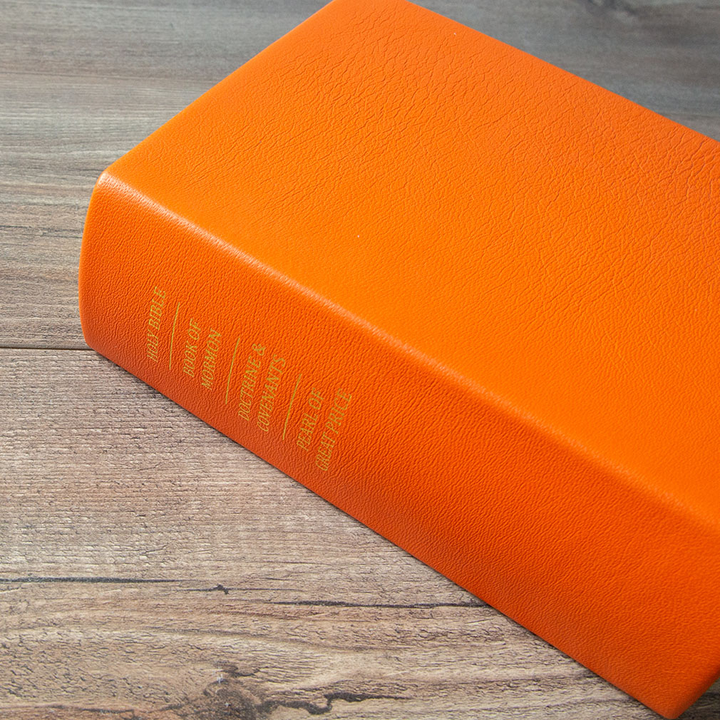 Pre-Made Hand-Bound Genuine Leather Quad - Marigold Orange - LDP-HB-RQ-MGO-PM