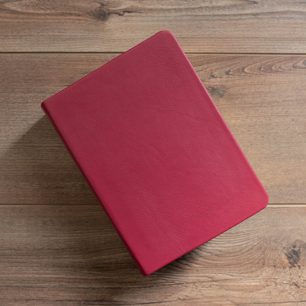 Large Hand-Bound Genuine Leather Quad - Red Plum - LDP-HB-LQ-RDP