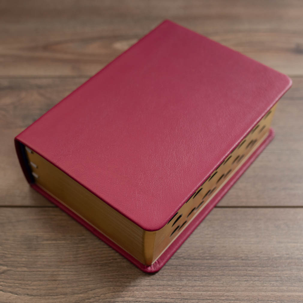 Hand-Bound Genuine Leather Quad - Red Plum - LDP-HB-RQ-RDP