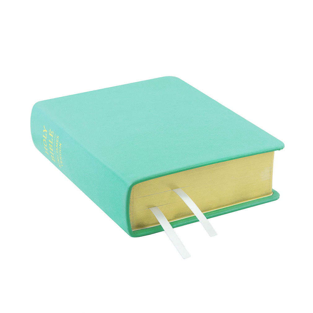 Hand-Bound Genuine Leather Bible - Light Turquoise - LDP-HB-RB-LTQ