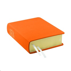 Hand-Bound Genuine Leather Bible - Marigold Orange