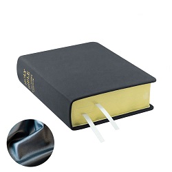 Hand-Bound Genuine Leather Bible - Pearlized Gunmetal