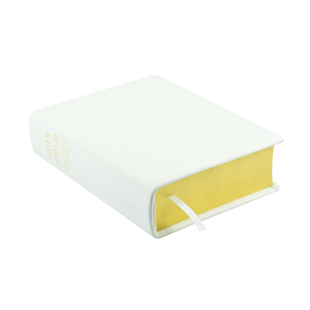 Hand-Bound Genuine Leather Bible - White - LDP-HB-RB-WHT