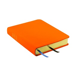 Hand-Bound Genuine Leather Triple - Marigold Orange