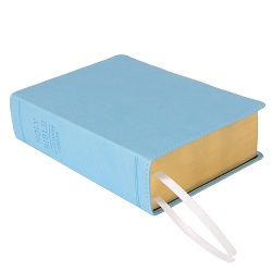 Hand-Bound Simulated Leather Bible - Breezy Blue