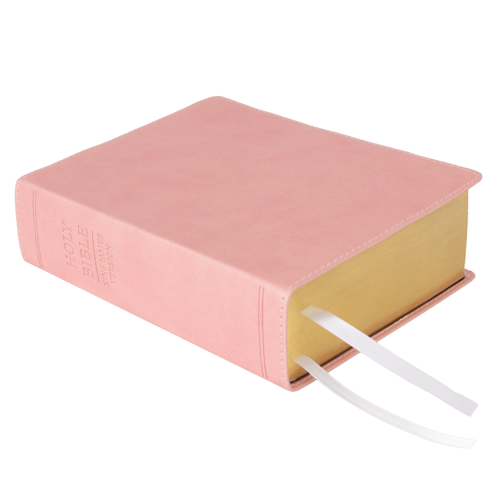 Hand-Bound Simulated Leather Bible - Petal Pink - LDP-HB-RB-PP