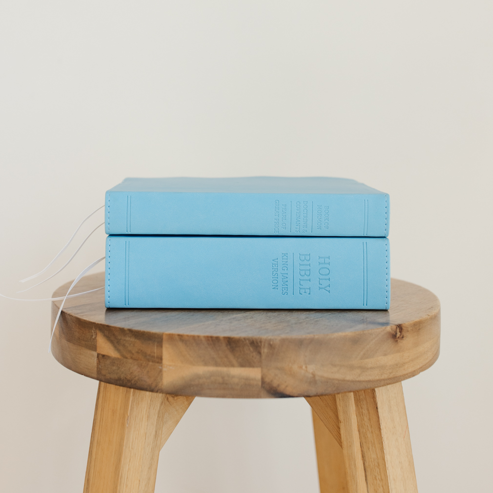 Hand-Bound Simulated Leather Bible - Breezy Blue - LDP-HB-RB-BB