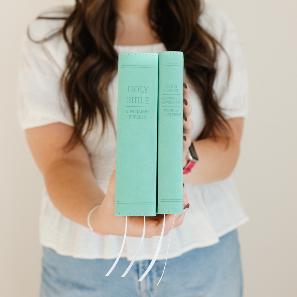 Hand-Bound Simulated Leather Bible - Tropical Turquoise - LDP-HB-RB-TT