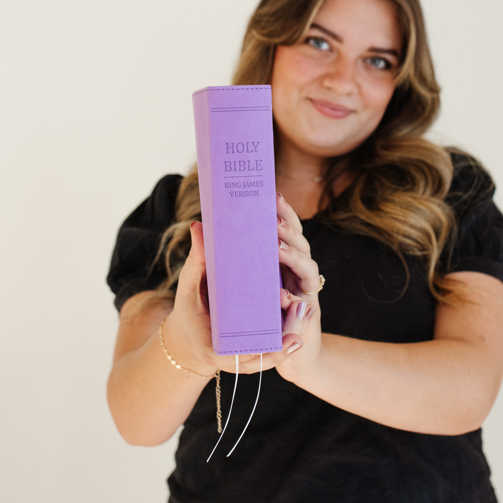 Hand-Bound Simulated Leather Bible - Wisteria Purple - LDP-HB-RB-WP