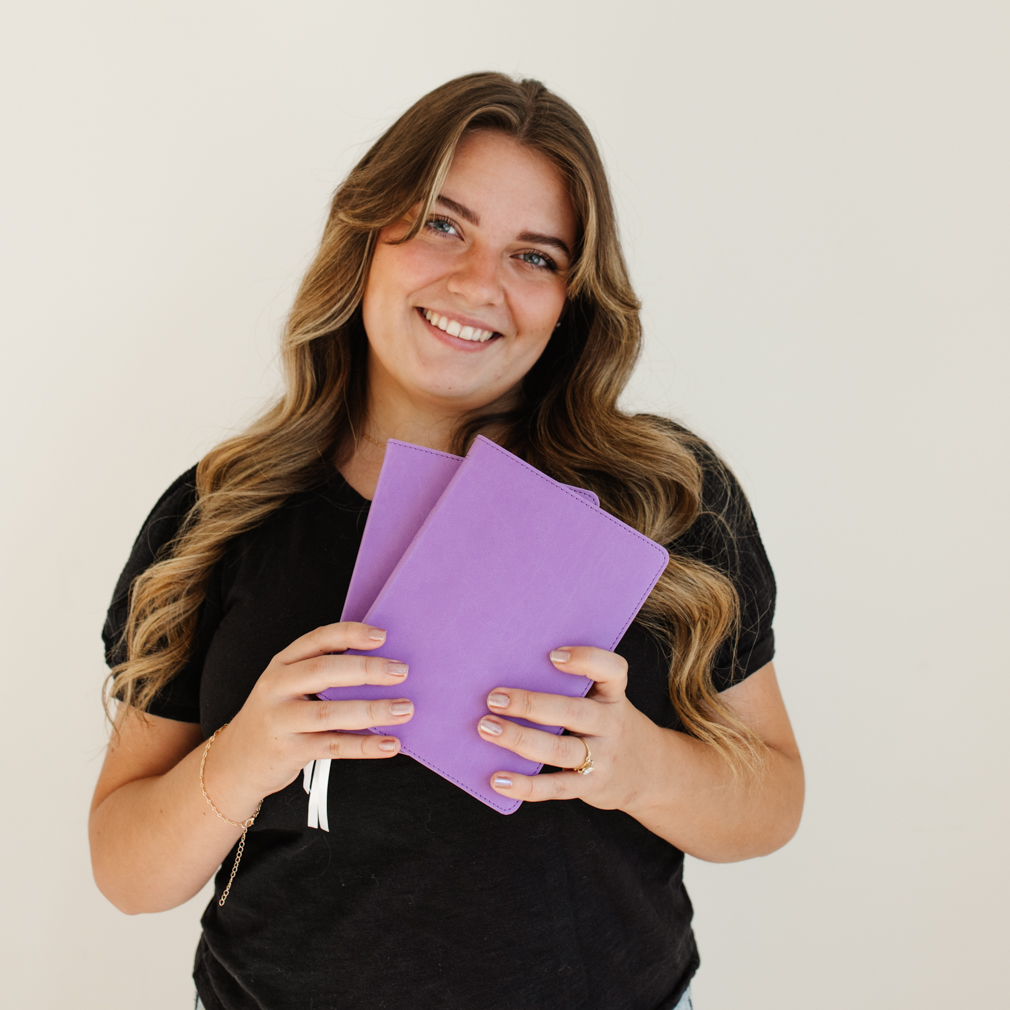 Hand-Bound Simulated Leather Bible - Wisteria Purple - LDP-HB-RB-WP