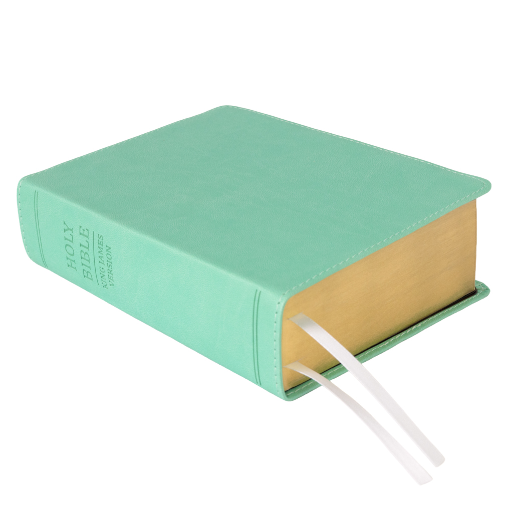 Hand-Bound Simulated Leather Bible - Tropical Turquoise - LDP-HB-RB-TT