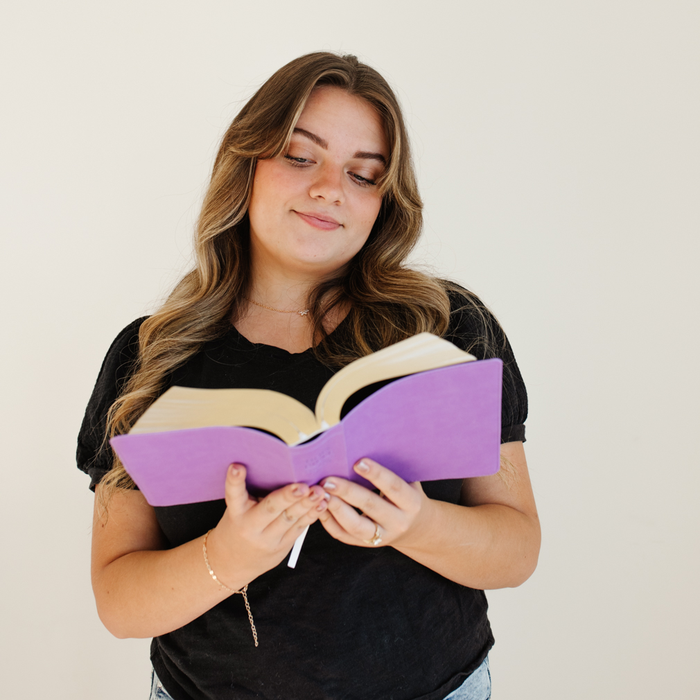 Hand-Bound Simulated Leather Bible - Wisteria Purple - LDP-HB-RB-WP