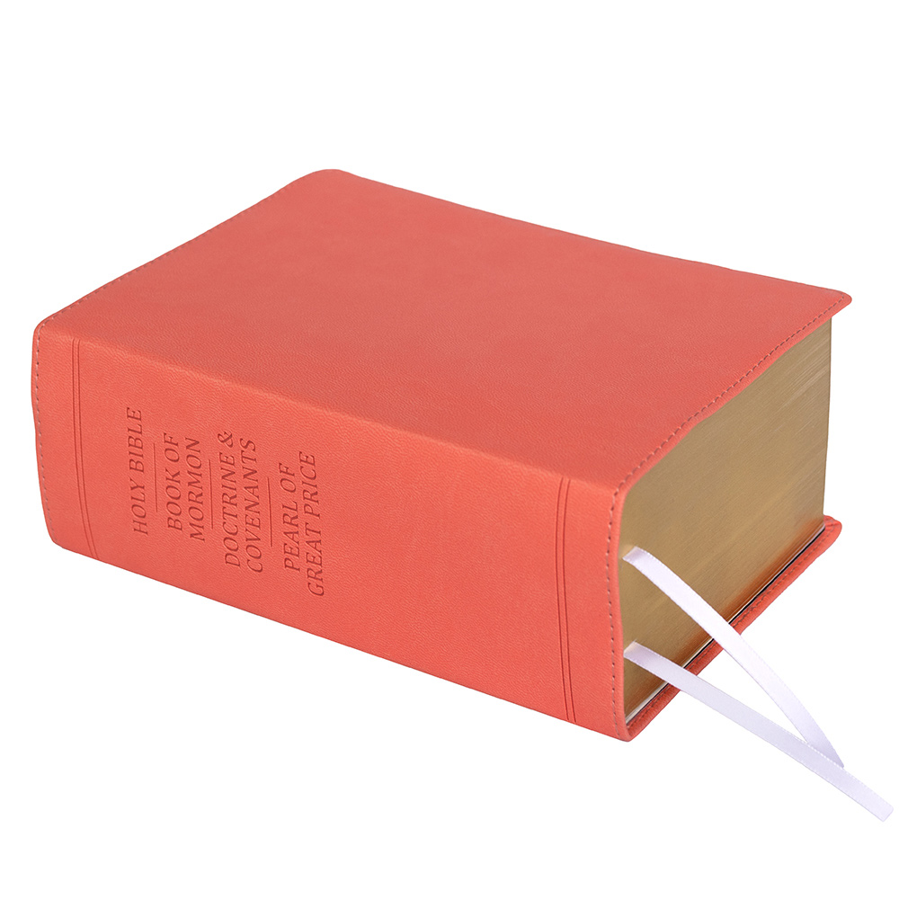 Hand-Bound Simulated Leather Quad - Coral Pink - LDP-HB-RQ-CP