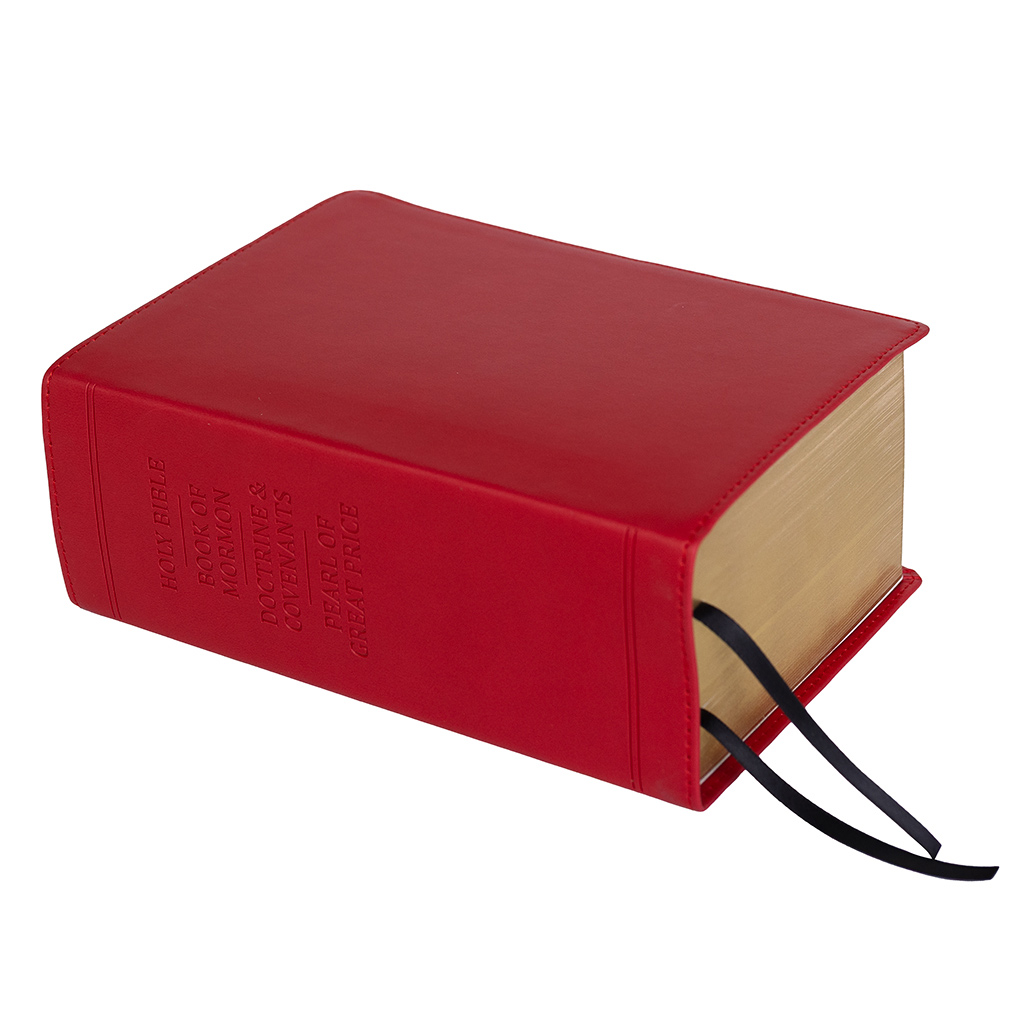 Hand-Bound Simulated Leather Quad - Patriot Red - LDP-HB-RQ-PR