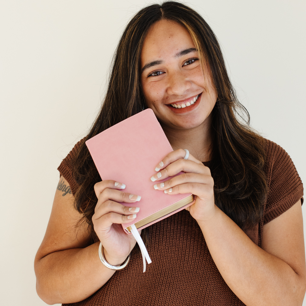 Hand-Bound Simulated Leather Bible - Petal Pink - LDP-HB-RB-PP