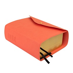 Quad Button Snap Slip Cover - Coral button snap, pink lds scriptures, orange lds scriptures, lds scriptures, pink lds scripture, orange lds scripture, pink quad, orange quad, color quad scriptures, pink quad scriptures, orange quad scriptures, scripture cover, lds scripture cover, slip cover, scripture slip cover