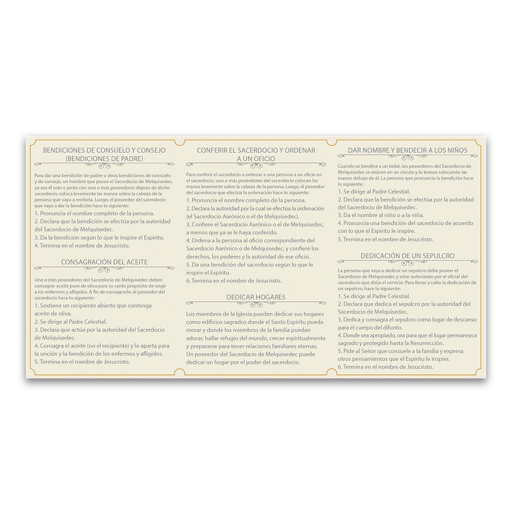 Spanish Priesthood Ordinance Card - LDP-PKCSPPO