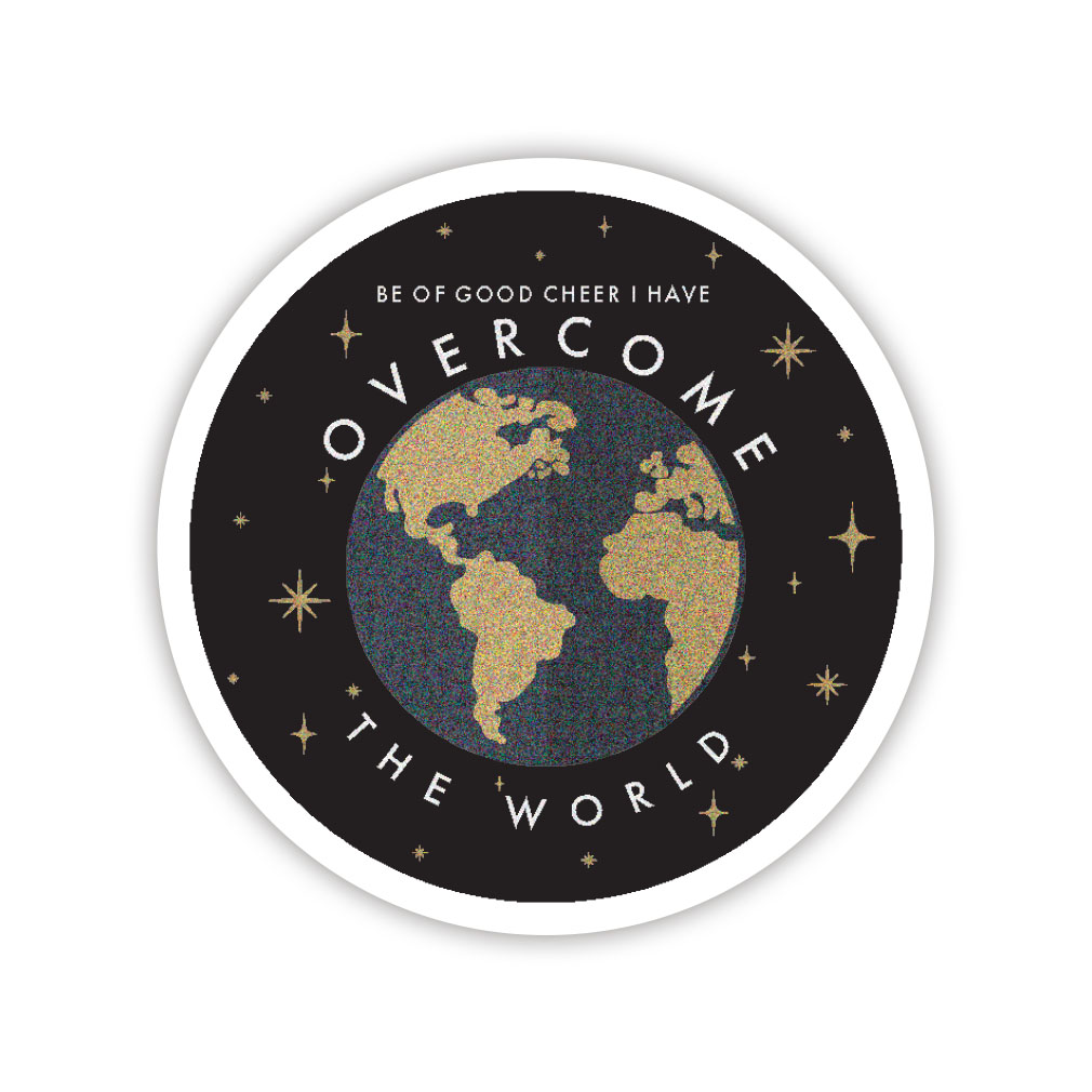 Overcome the World Globe Vinyl Sticker - LDP-VS-OWG