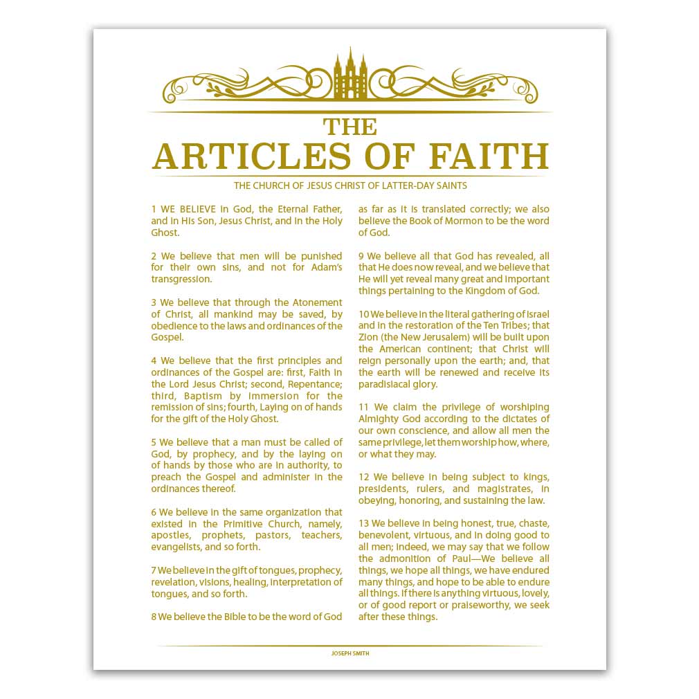 Temple Header Articles of Faith - LDP-AF284
