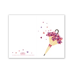 Umbrella Heart Bouquet Valentines Day Card - Digital Download 