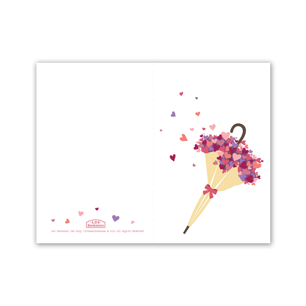 Umbrella Heart Bouquet Valentine's Day Card - Digital Download - LDPD-CRDUBVDC