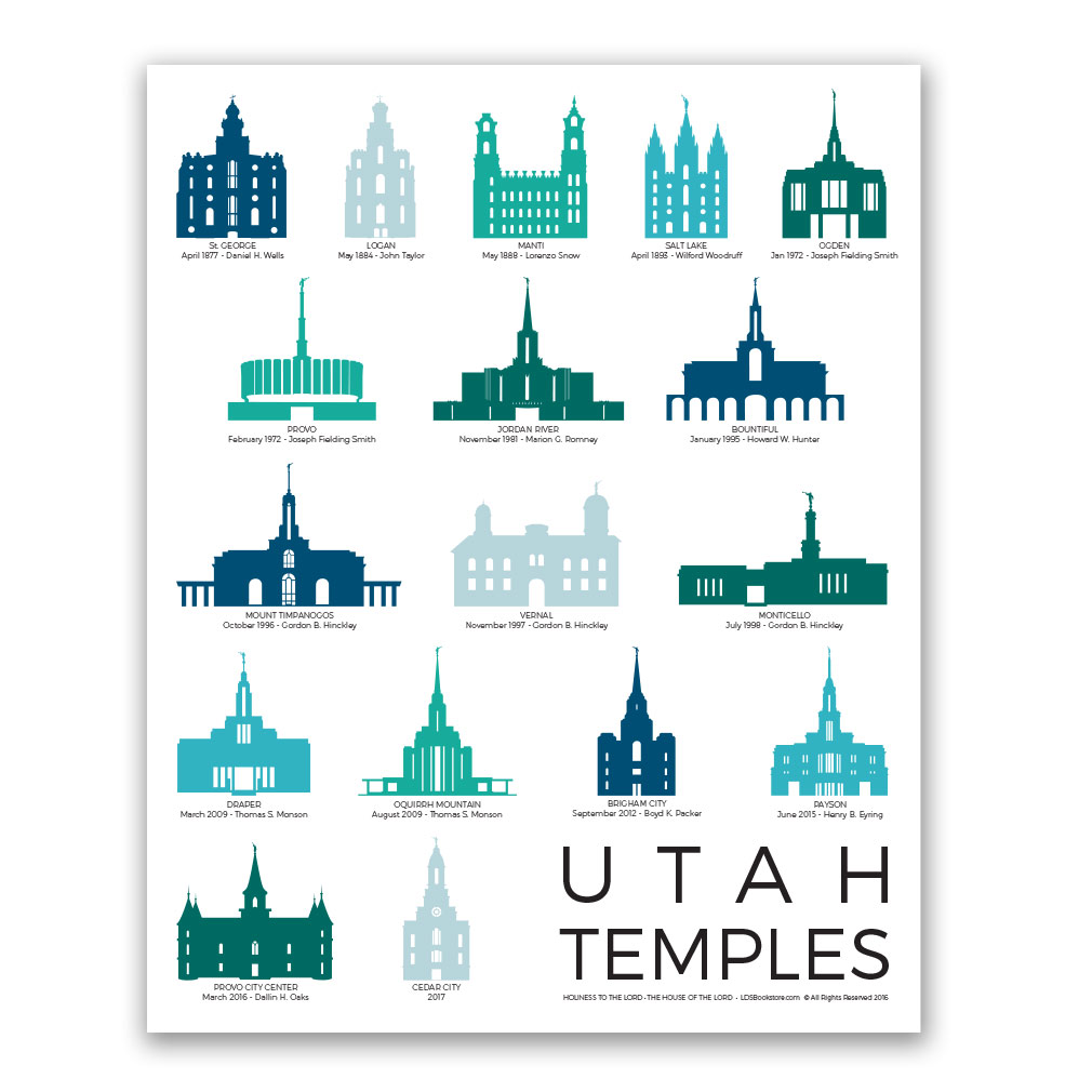 Utah Temples Poster - 5 Designs - LDP-TPSTUT